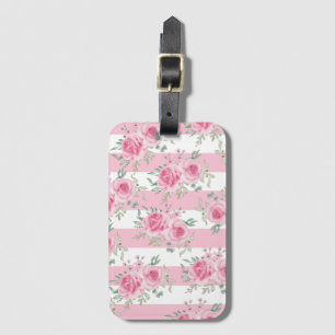 Etiqueta Para Maletas Rosas florales rosados bonitos