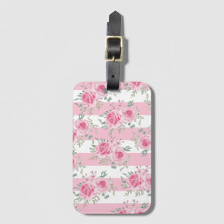 Etiqueta Para Maletas Rosas florales rosados bonitos