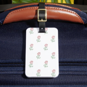 Etiqueta Para Maletas Rosas Rojas, Patrón De Rosas, Flores
