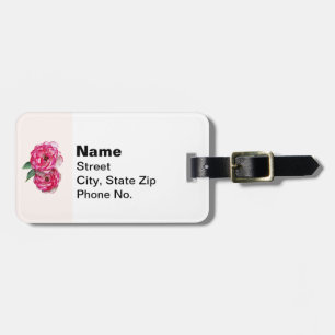 Etiqueta Para Maletas Rosas rosadas y blancas