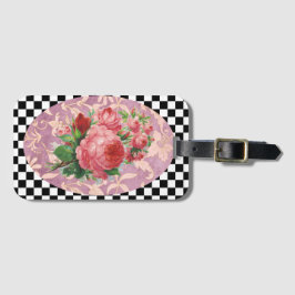 Etiqueta Para Maletas Rosas rosas rosadas Harlequin Vintage