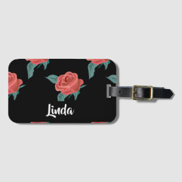 Etiqueta Para Maletas Rosas rosas rosas negras
