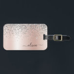 Etiqueta Para Maletas Rose Gold - Glitter Rosa Clásico Monograma de Plat<br><div class="desc">Rose Gold - Rosa Clásico y Etiqueta de Equipaje o Bolso de Monograma de Metal con Purpurina Falsa de Hoja Metálica Brillante y Cepillada. Esto hace que el regalo perfecto para cumpleaños 16, boda, despedida de soltera, aniversario, baby shower o fiesta de soltera para alguien que ama el lujo glamoroso...</div>