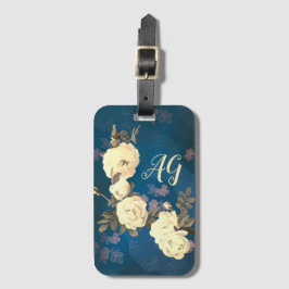 Etiqueta Para Maletas Roses blancos fondo gótico