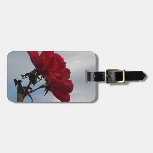 Etiqueta Para Maletas Roses rojos contra un brillante cielo azul (Frente Horizontal)