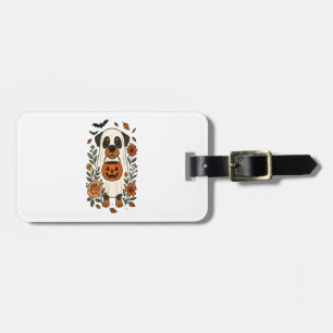 Etiqueta Para Maletas Rottweiler de Halloween con Flores