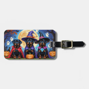 Etiqueta Para Maletas Rottweiler Dogs Pumpkin Halloween Funny