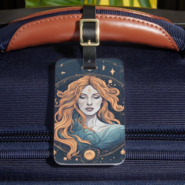 Etiqueta Para Maletas Rótulo celeste Aquarius Zodiac (Anverso In situ 2)