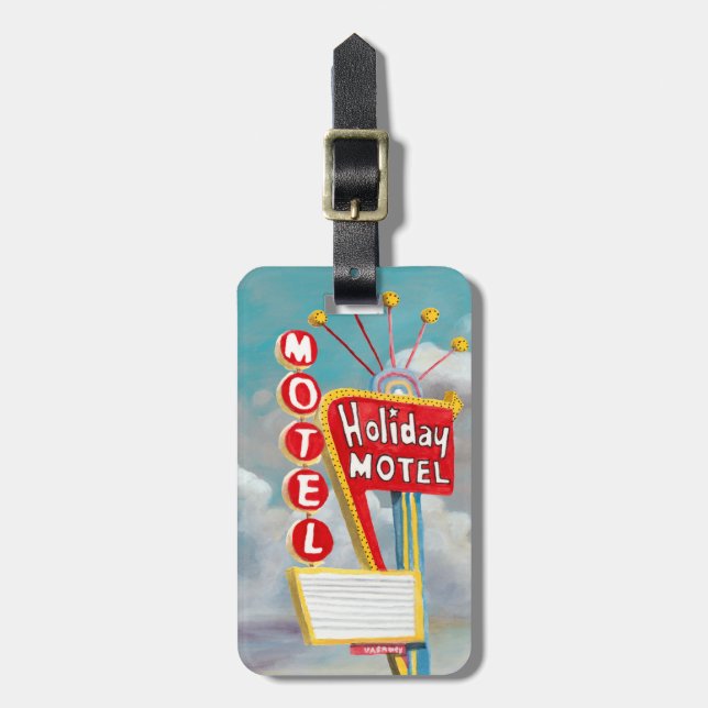 Etiqueta Para Maletas Rótulo de Holiday Motel (Frente Vertical)