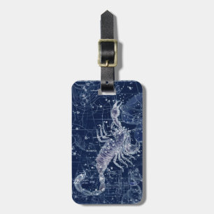 Etiqueta Para Maletas Rótulo Escorpio Zodiaco Ilustracion de cosecha