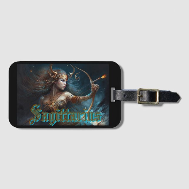 Etiqueta Para Maletas Rótulo Sagittarius Zodiac (Anverso horizontal)
