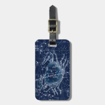 Rótulo Zodiac Cáncer Ilustracion de cosecha