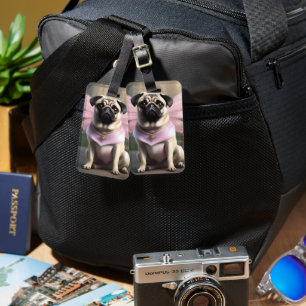Etiqueta Para Maletas Royal Pug: El hada princesa de los reinos encantad
