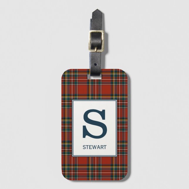Etiqueta Para Maletas Royal Stewart Tartan Monogrammed (Anverso vertical)