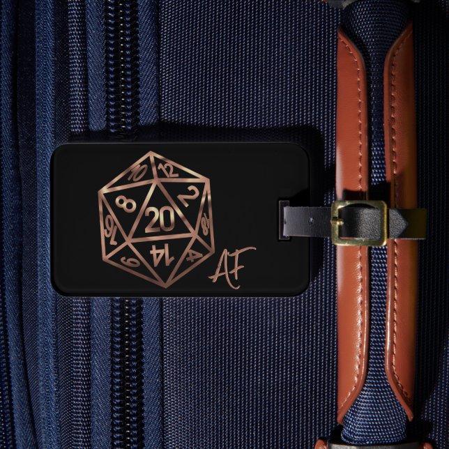 Etiqueta Para Maletas RPG Crit AF | Rosegold Tabletop Roleplayer Dice (Anverso In situ 4)