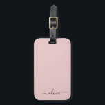 Etiqueta Para Maletas Rubor Dusty Pink Girly Script Monograma Nombre mod<br><div class="desc">El Monograma Rosa Polvoriento De Rubor Añade Su Propio Archivo De Comandos De Nombre. La etiqueta de la bolsa de equipaje hace el dulce perfecto de 16 años, boda, ducha de novia, ducha de bebé o regalo de soltera para alguien que ama un estilo moderno y elegante de la moda....</div>