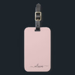 Etiqueta Para Maletas Rubor Dusty Pink Girly Script Monograma Nombre mod<br><div class="desc">El Monograma Rosa Polvoriento De Rubor Añade Su Propio Archivo De Comandos De Nombre. La etiqueta de la bolsa de equipaje hace el dulce perfecto de 16 años, boda, ducha de novia, ducha de bebé o regalo de soltera para alguien que ama un estilo moderno y elegante de la moda....</div>