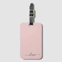 Rubor Dusty Pink Girly Script Monograma Nombre mod