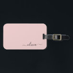 Etiqueta Para Maletas Rubor Dusty Pink Girly Script Monograma Nombre mod<br><div class="desc">Rubor Dusty Pink Monograma Añade tu propio nombre Script Etiqueta de la bolsa de equipaje La etiqueta de la bolsa hace el dulce perfecto de 16 cumpleaños,  boda,  ducha de novia,  ducha de bebé o regalo de la soltera para alguien decorando su habitación con estilo.</div>