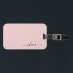 Etiqueta Para Maletas Rubor Dusty Pink Girly Script Monograma Nombre mod<br><div class="desc">Rubor Dusty Pink Monograma Añade tu propio nombre Script Etiqueta de la bolsa de equipaje La etiqueta de la bolsa hace el dulce perfecto de 16 cumpleaños,  boda,  ducha de novia,  ducha de bebé o regalo de la soltera para alguien decorando su habitación con estilo.</div>