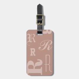 Etiqueta Para Maletas Rubor Monograma Personalizado, Iniciales de Tipogr