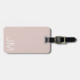 Etiqueta Para Maletas Rubor Pink sobredimensionados monogramados Inicial