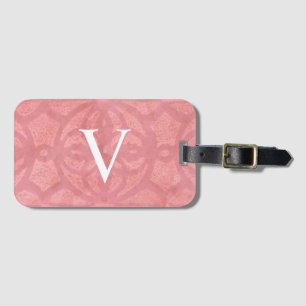 Etiqueta Para Maletas Ruddy Pink Monogramed Watercolor