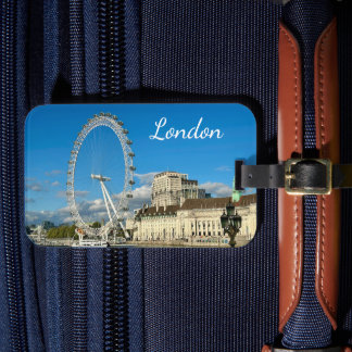 Etiqueta Para Maletas Rueda de Ferris London Eye y Támesis personalizado