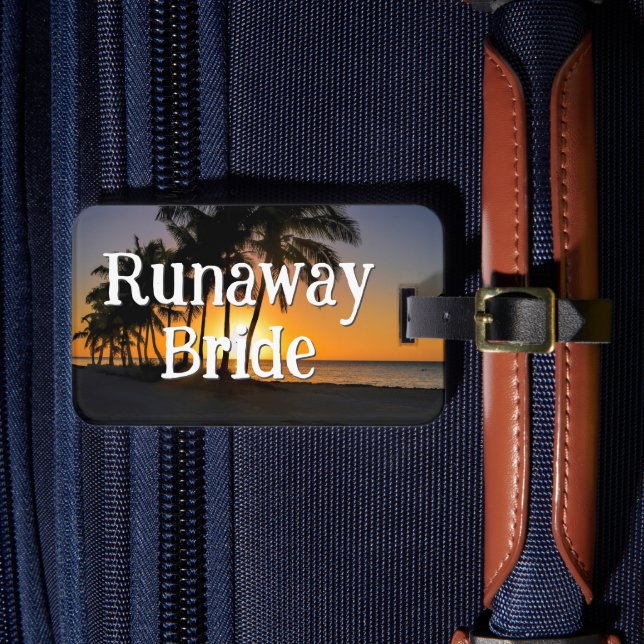 Etiqueta Para Maletas Runaway Bride Funny Getaway (Anverso In situ 4)