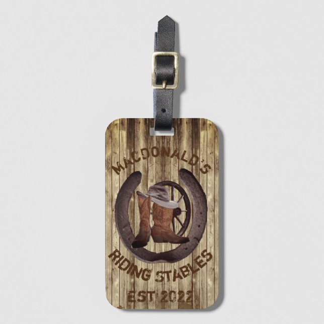 Etiqueta Para Maletas Rustic western cowboy (Anverso vertical)
