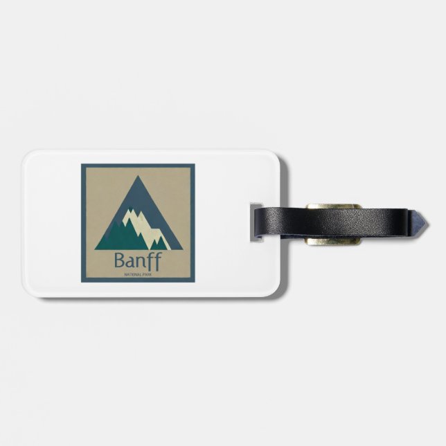 Etiqueta Para Maletas Rústica del Parque Nacional Banff (Atrás Horizontal)