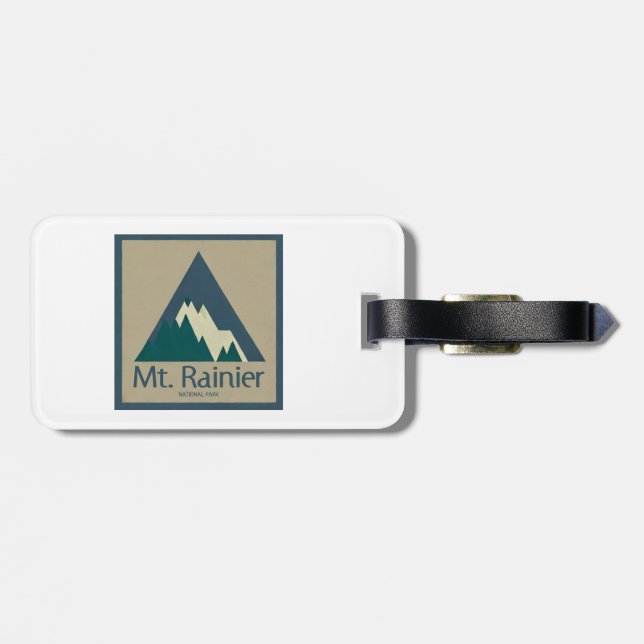 Etiqueta Para Maletas Rústica del Parque Nacional de Rainier (Atrás Horizontal)