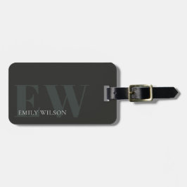 Etiqueta Para Maletas Rústico oscuro Dusky verde negro dirección del Mon