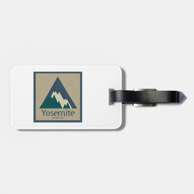Etiqueta Para Maletas Rústico Parque Nacional Yosemite (Atrás Horizontal)