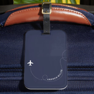 Etiqueta Para Maletas Ruta de Avión Volando DIY Color Nombre Personaliza