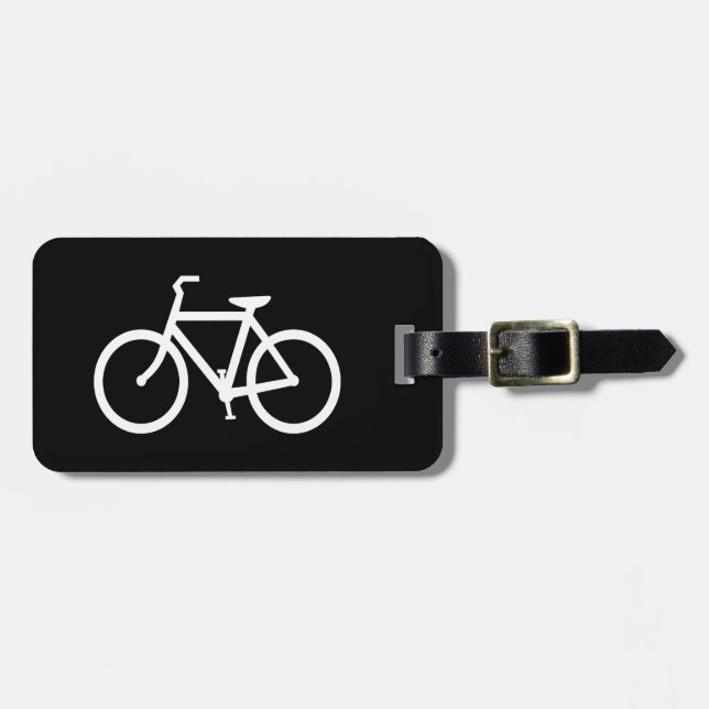 Etiqueta Para Maletas Ruta de Bicicleta Blanca (Frente Horizontal)