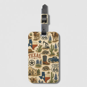 Etiqueta Para Maletas Ruta de Texas 66 Trail de Equipaje