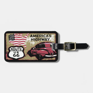 Etiqueta Para Maletas Ruta los E.E.U.U. 66 del vintage