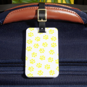Etiqueta Para Maletas Rutas de perro, garras de perro, patas amarillas
