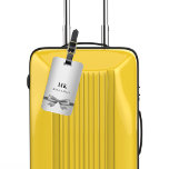 Etiqueta Para Maletas Rutas monográficas de arco plateado elegantes<br><div class="desc">Un fondo falso plateado. Decorada con un falso arco plateado. Personalice y agregue sus letras de monograma y nombre completo en la parte delantera. Su información de contacto en la parte posterior.</div>