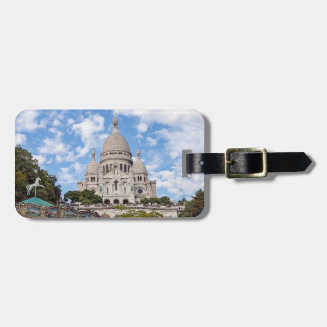 Etiqueta Para Maletas Sacre Coeur en la colina de Montmartre - París, Fr (Frente Horizontal)