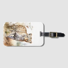 Etiqueta Para Maletas Safari de Animales Leopardo