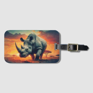 Etiqueta Para Maletas Safari de Rhino Sunset