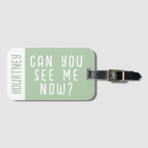 Etiqueta Para Maletas Sage Green Custom Name Modern Bold Funny