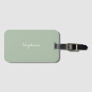 Etiqueta Para Maletas Sage Green Name Modern Elegant Monograma Boho