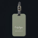 Etiqueta Para Maletas Sage Green Personalizado<br><div class="desc">Accesorio de viaje sencillo y elegante de salmuera suave.</div>