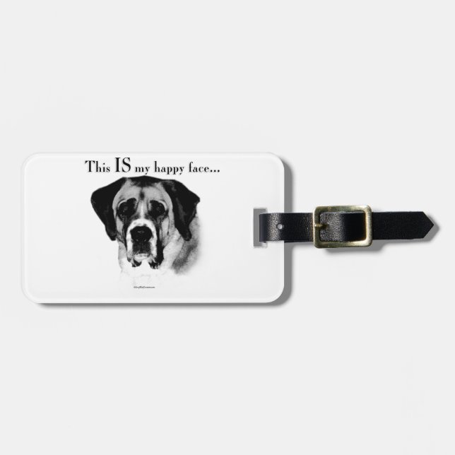 Etiqueta Para Maletas Saint Bernard Happy Face (Frente Horizontal)