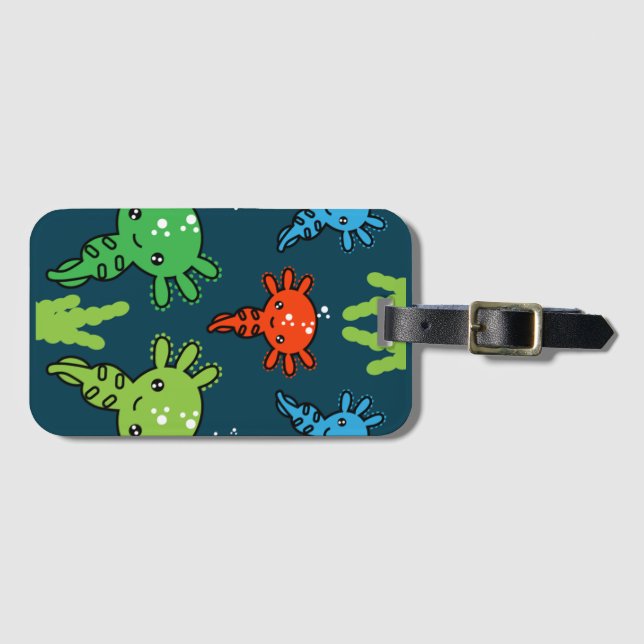 Etiqueta Para Maletas Salamander Axotl exótico (Anverso horizontal)