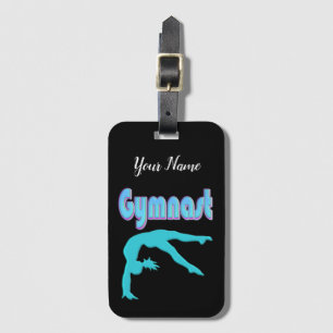 Etiqueta Para Maletas Salida Verde azulada de la manecilla trasera del g