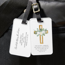 Salmo 91:11 Versículo Bíblico Cruz Floral de Peoní